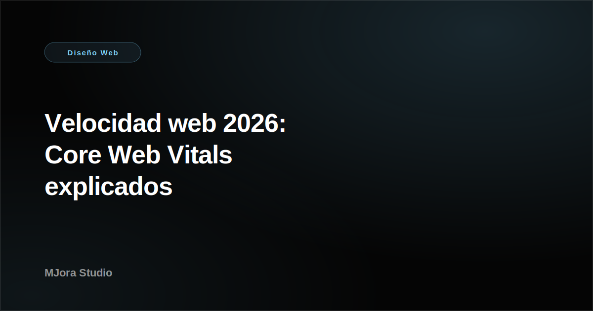 Velocidad web 2026: Core Web Vitals explicados + cómo pasar de 50 a 95 en PageSpeed